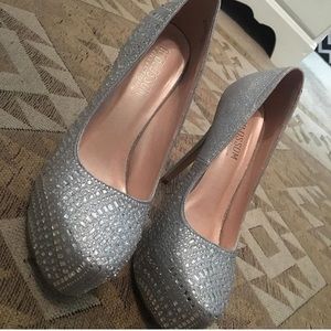 Silver high heels